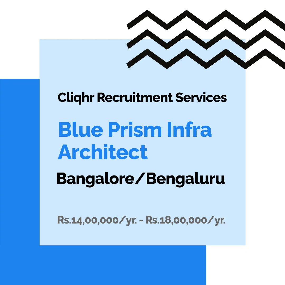 Blue Prism Infra Architect w/ Cliqhr Recruitment Services. Don't miss this opportunity! buff.ly/3k6kl9r

#rpa #automation #ai #jobalert #artificialintelligence #ml #machinelearning #india