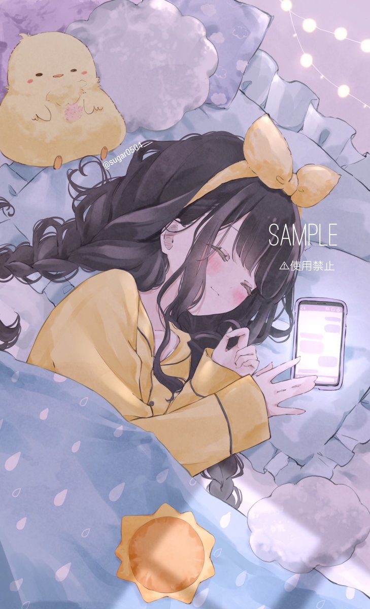 ご依頼でした♡*゜ ありがとうございました(՞ ܸ. .ܸ՞)︎ 配信背景用のイラストのご依頼でしたが対のイラストがあったら絶対可愛い…！となりペア画になりました可愛いしゅき  #有償依頼