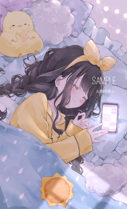 ご依頼でした*゜ありがとうございました(՞  ܸ. .ܸ՞)配信背景用のイラストのご依頼でしたが対のイラストがあったら絶対可愛い…!となりペア画になりました可愛いしゅき #有償依頼 