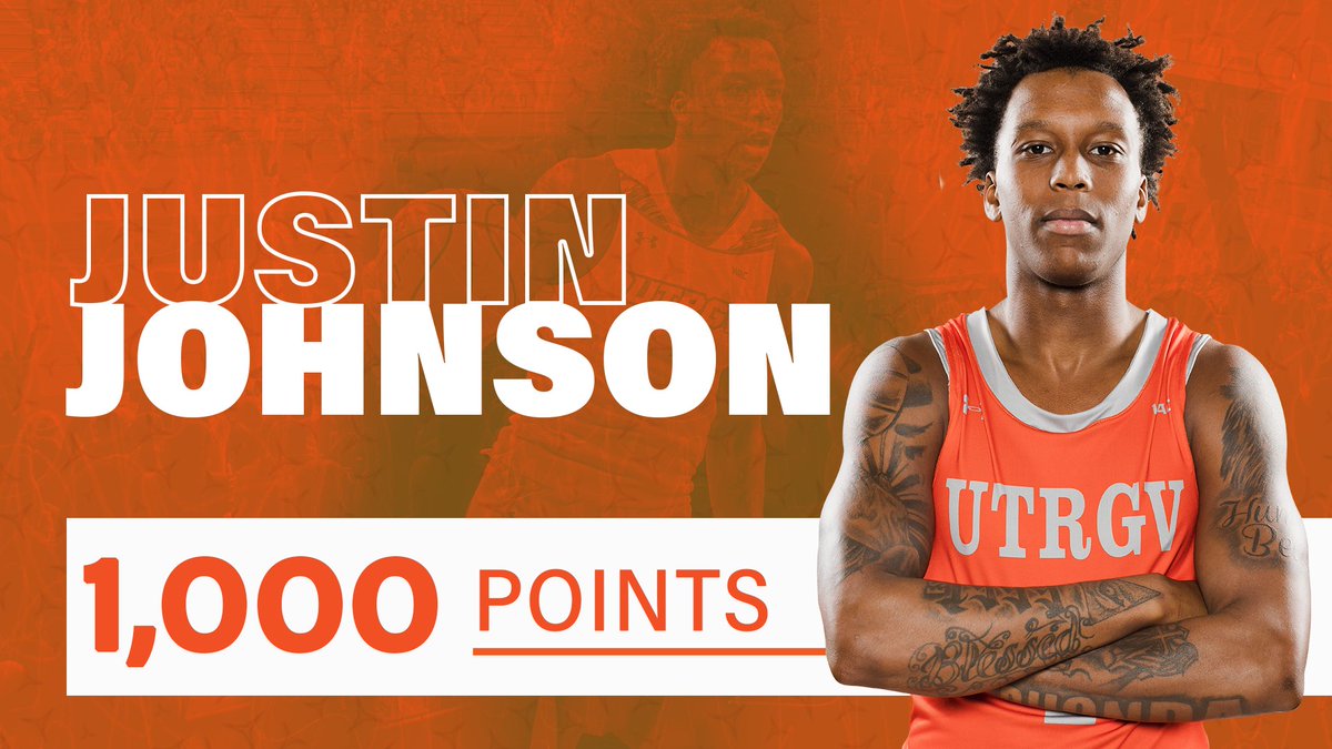 Congrats to <a href="/J2era_/">Justin Johnson</a> for reaching 1,000 points in his career!

Did it on a FT making our lead 76-59 with 8:21 remaining

#RISEup #UTRGV #WAChoops