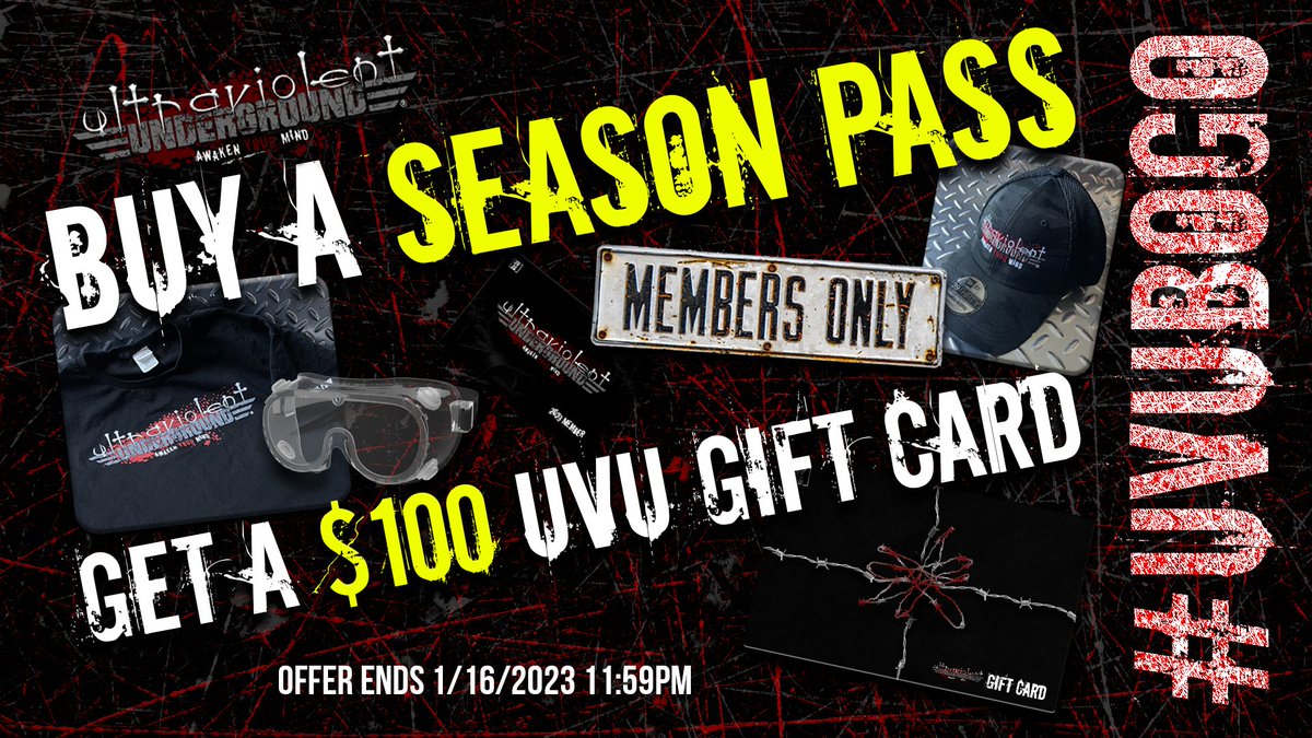 Announcement #2: Buy a 2023 Season Pass and Get a $100 UVU Gift Card! This is great time to become member: uvuwrestling.com. Offer ends 1/16/2023 11:59:59 PM. #UVUBOGO #AwakenYourMind #EmbraceUV #NeverImitate #UVUKings #UVUMerch #UVUAssInSeat