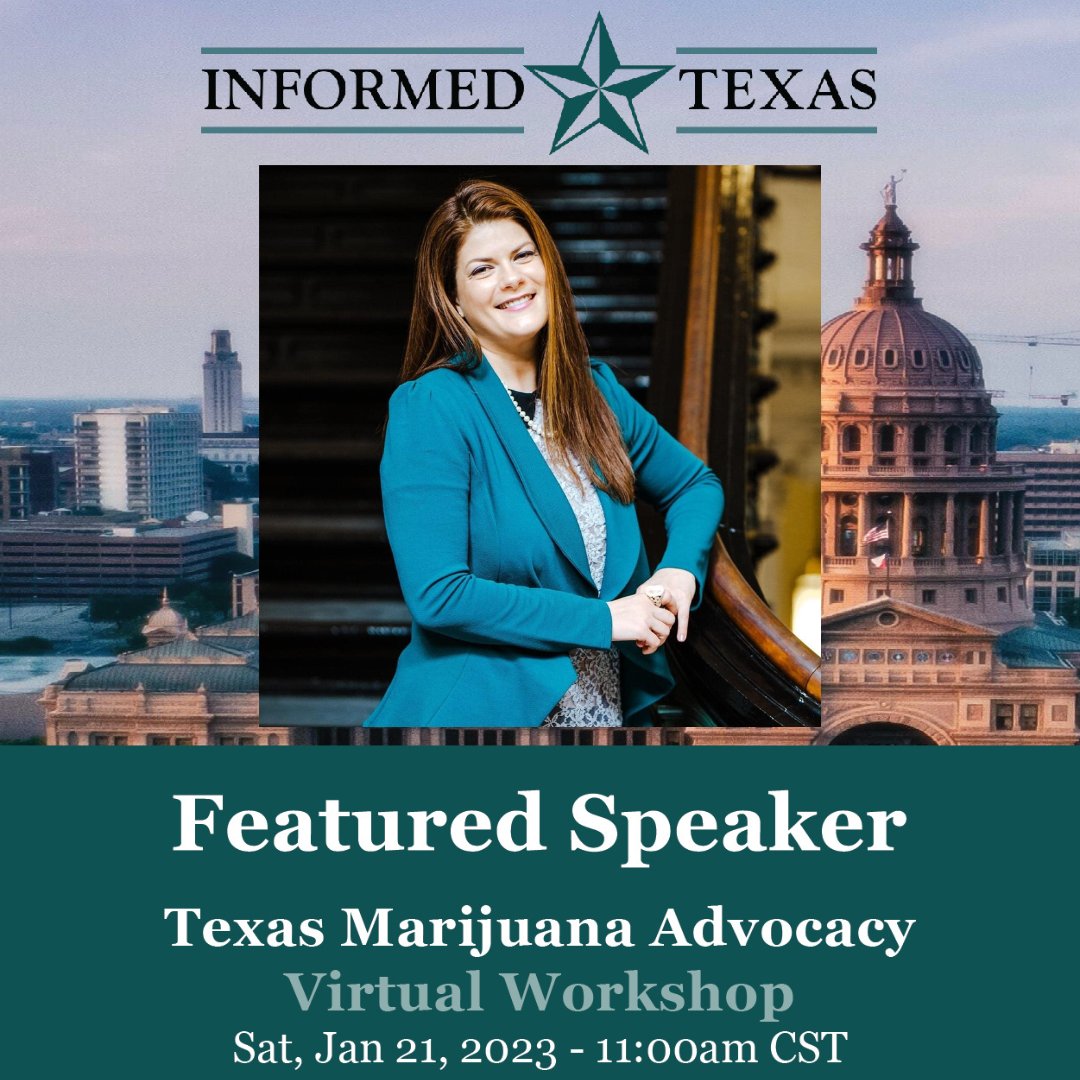 TexasNORML's tweet photo. #TXMJWorkshop Speaker: Jax James, #InformedTX’s and #TexasNORML's Executive Director, will cover legalization policies, the political timeline and preparing for the #TXlege.
Register for this complimentary workshop: https://t.co/nP9YQNkvxW https://t.co/giHanFduYJ