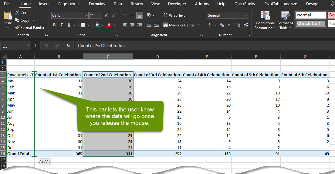 Eyonic's tweet photo. #Blog - 3 things you can do to better #organize #data in #excel #pivot #tables shows how to modify data labels, fix issues with date-based fields, and how to reorder columns in the pivot table. #tech #Microsoft #howto #techtips https://t.co/3di0J015cd https://t.co/zCfduBXw8C