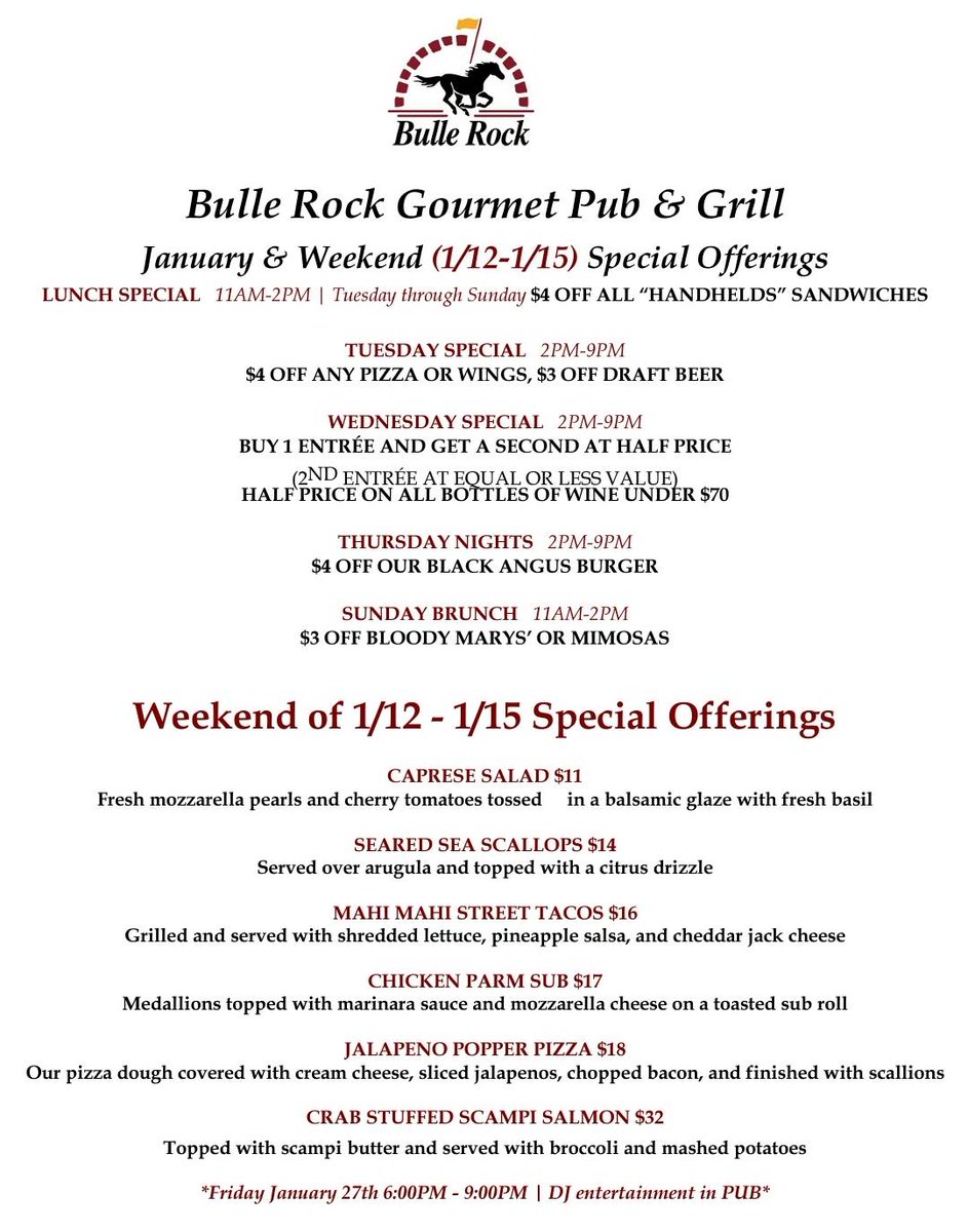 Specials? You want winter specials? We've got 'em! #bullerockgc