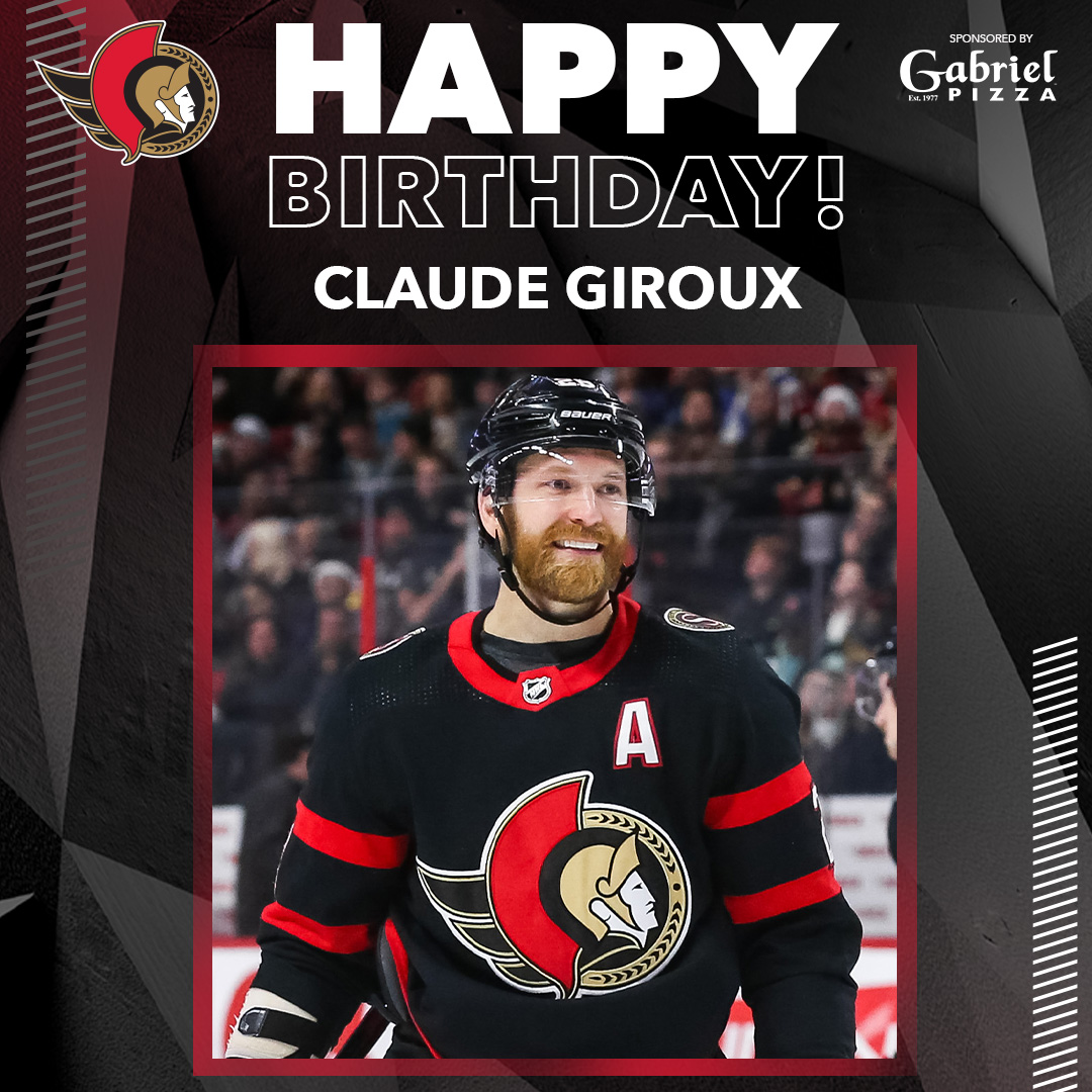 Hey #Sens fans, retweet this to wish Claude Giroux a happy birthday and help #NHLAllStarVote <a href="/28CGiroux/">Claude Giroux</a>! 🎉 

Gabriel Pizza wants you to celebrate too! Follow for an exclusive #Sens birthday offer 👉 ottsens.com/3QAq17O