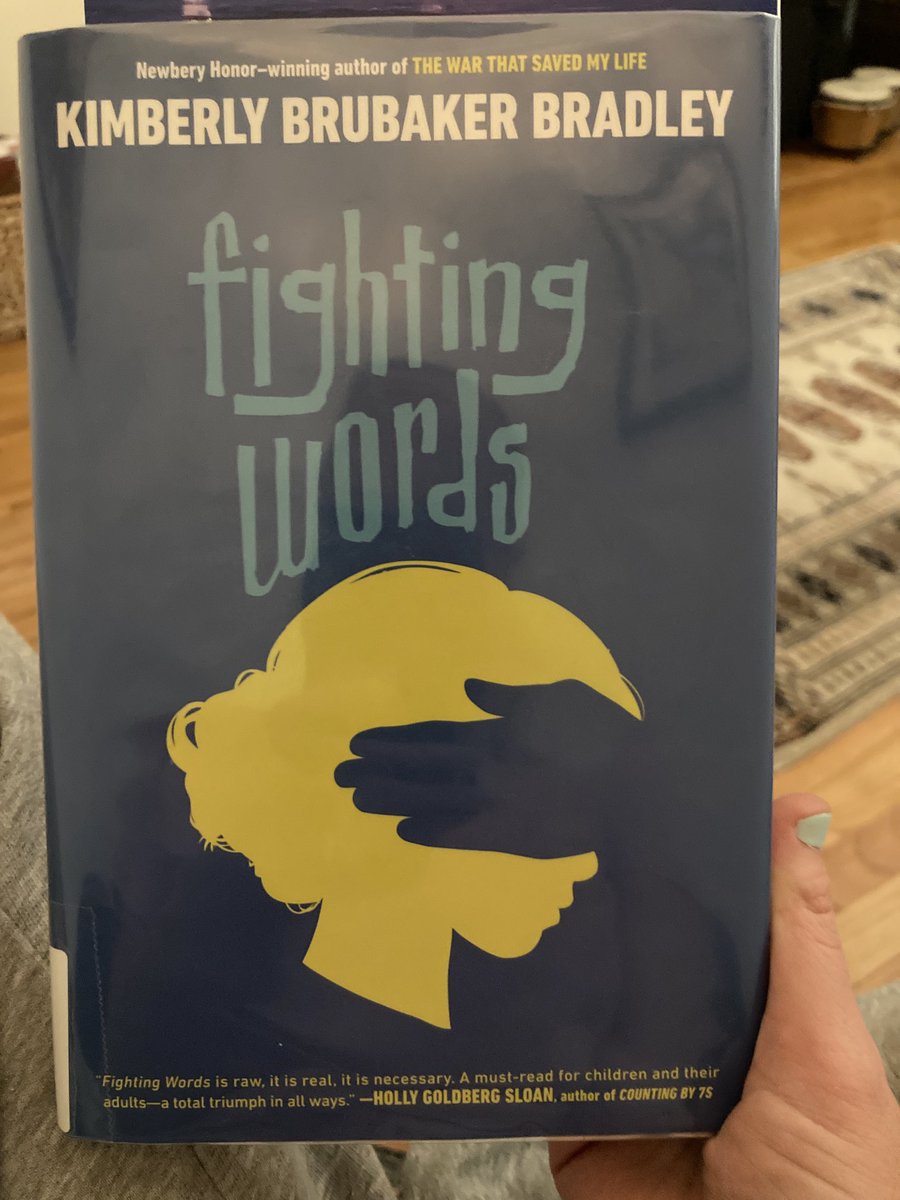 I’m reading “Fighting Words” by #kimberlybrubakerbradley It’s heartbreaking, terrifying and unlike any other #middlegrade book I’ve read. A realistic portrayal of trauma children endure from sexual abuse. It’s a tough read, but I would say a must-read for all teachers. #amreading