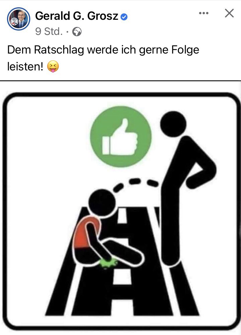 So was gibt der verhinderte Herr Bundespräsident von sich…😵‍💫
Ist und bleibt halt ein Vollkoffer (und ich darf das schreiben, weil er mich eh schon blockiert hat)!😜