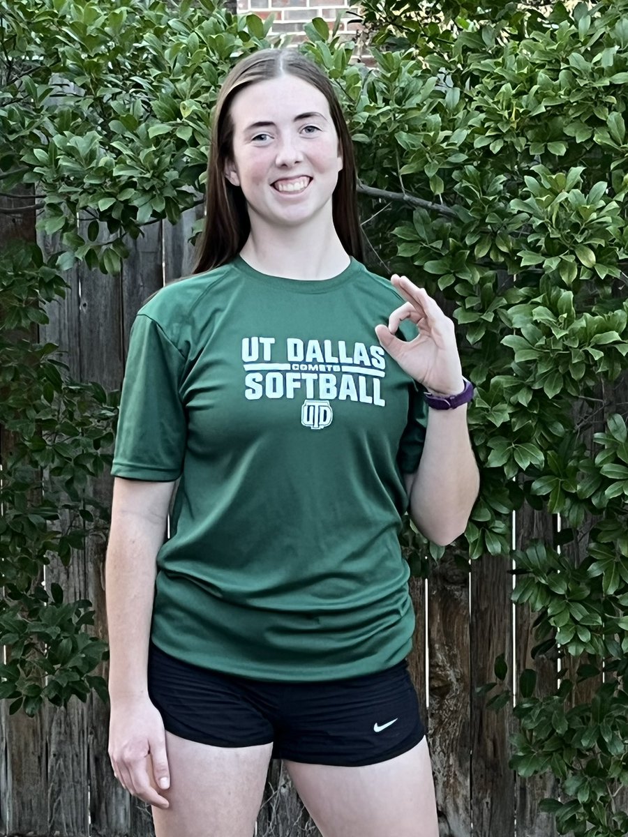 A_Koch22's tweet photo. It’s official! I will continue my academic and athletic journey at the University of Texas at Dallas. I want to thank my family, coaches, teammates, &amp; friends for helping me get to where I am today. I am so excited for the next 4!☄️ 💫#gocomets #whoosh @UTD_Softball @UT_Dallas https://t.co/HuRiZtm6cn