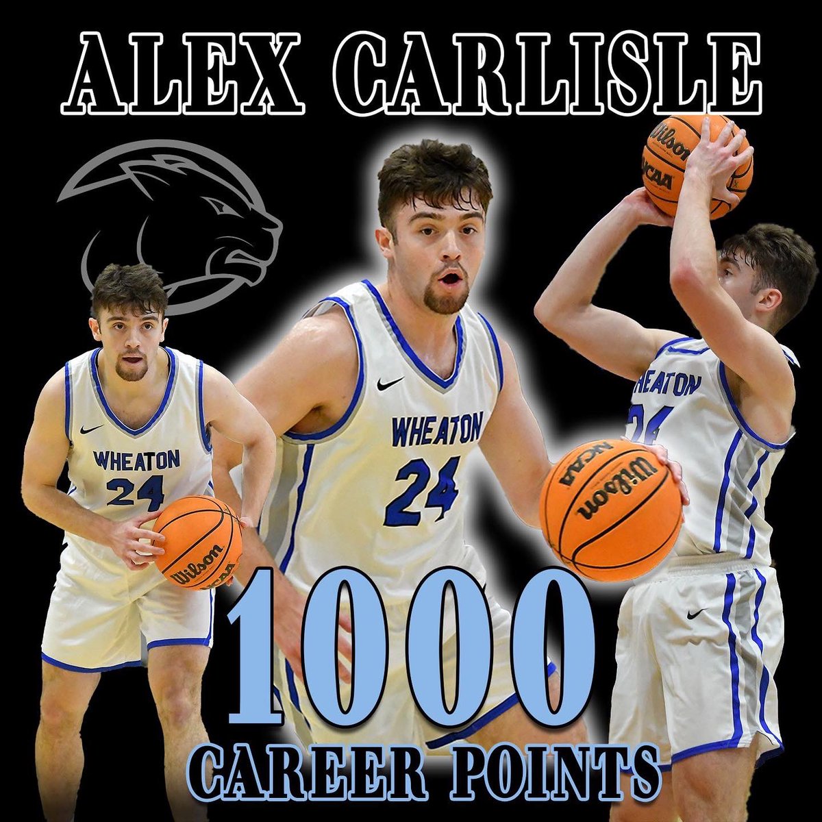 wheatonlyons's tweet image. Prior to tonight’s tip-off, senior @WheatonMBB tri-captain, Alex Carlisle was presented with his 1000th Point ball by Coach Walmsley!

#LetsGoWheat #AC1K