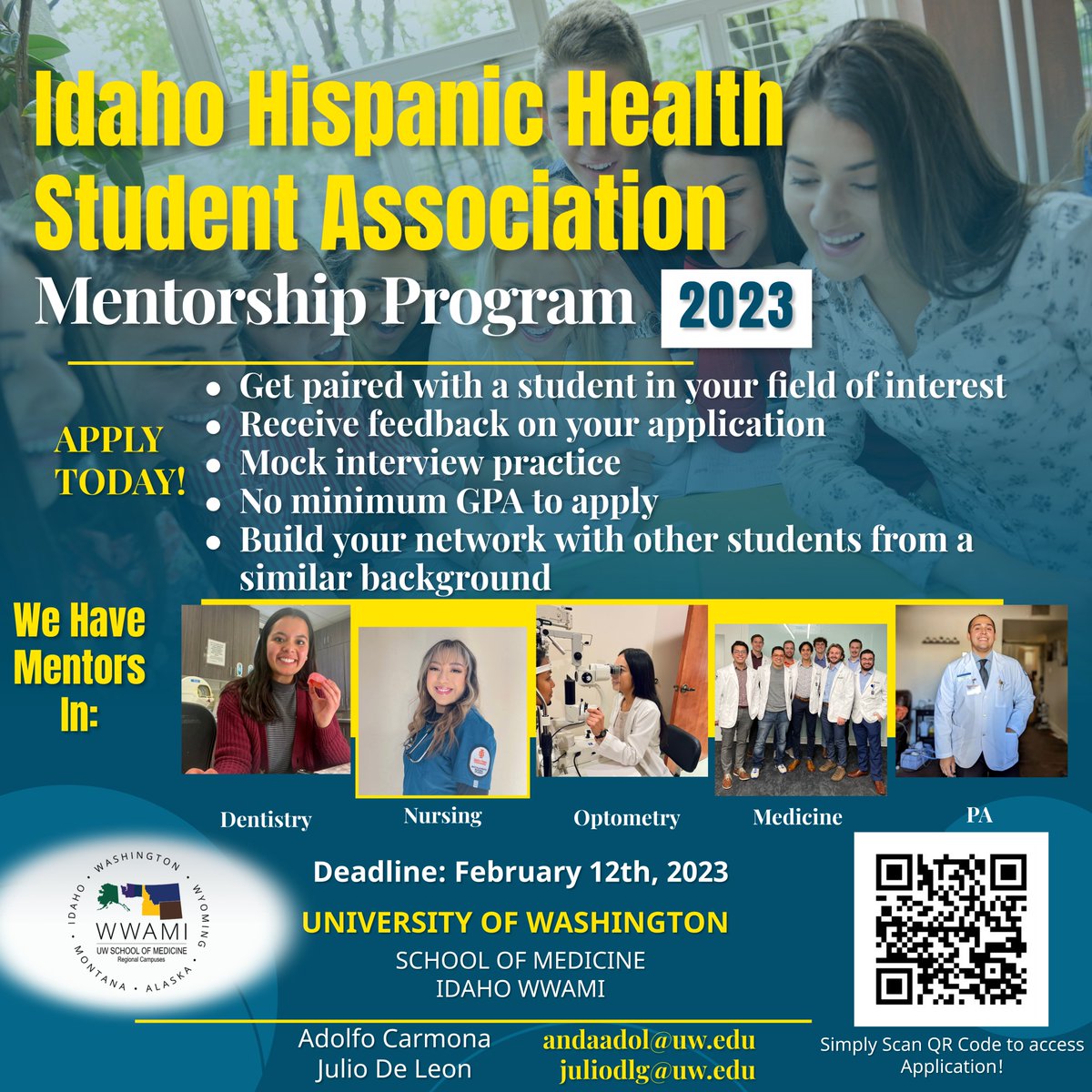 The IHHSA (Idaho), is putting on an awesome mentorship program for pre health-professional students.