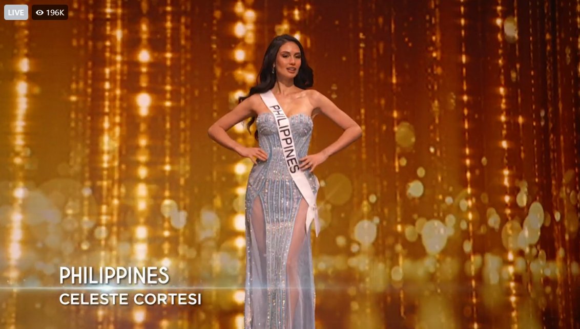 PhilstarNews's tweet photo. CELESTE’S ETHEREAL BEAUTY! 😍 🇵🇭

The Philippines' Celeste Cortesi looks ethereal during the evening gown portion of the Miss Universe 2022 preliminary competition on Thursday. #71stMissUniverse

Updates here: https://t.co/f6VYGAbms9

📸 Miss Universe/Screenshot https://t.co/eCUCaLUIhB