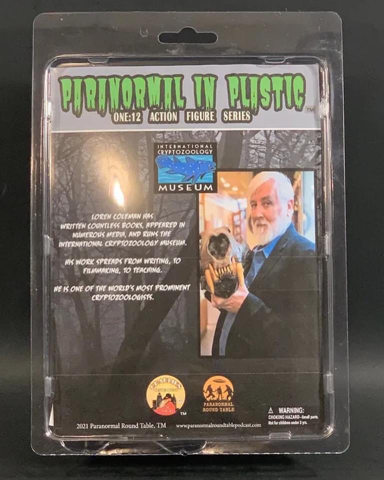 CryptoLoren's tweet image. First anniversary of the @CCT_custom #ActionFigure #ModelFigure of @CryptoLoren Loren Coleman International Cryptozoology Museum 11 January 2021.
