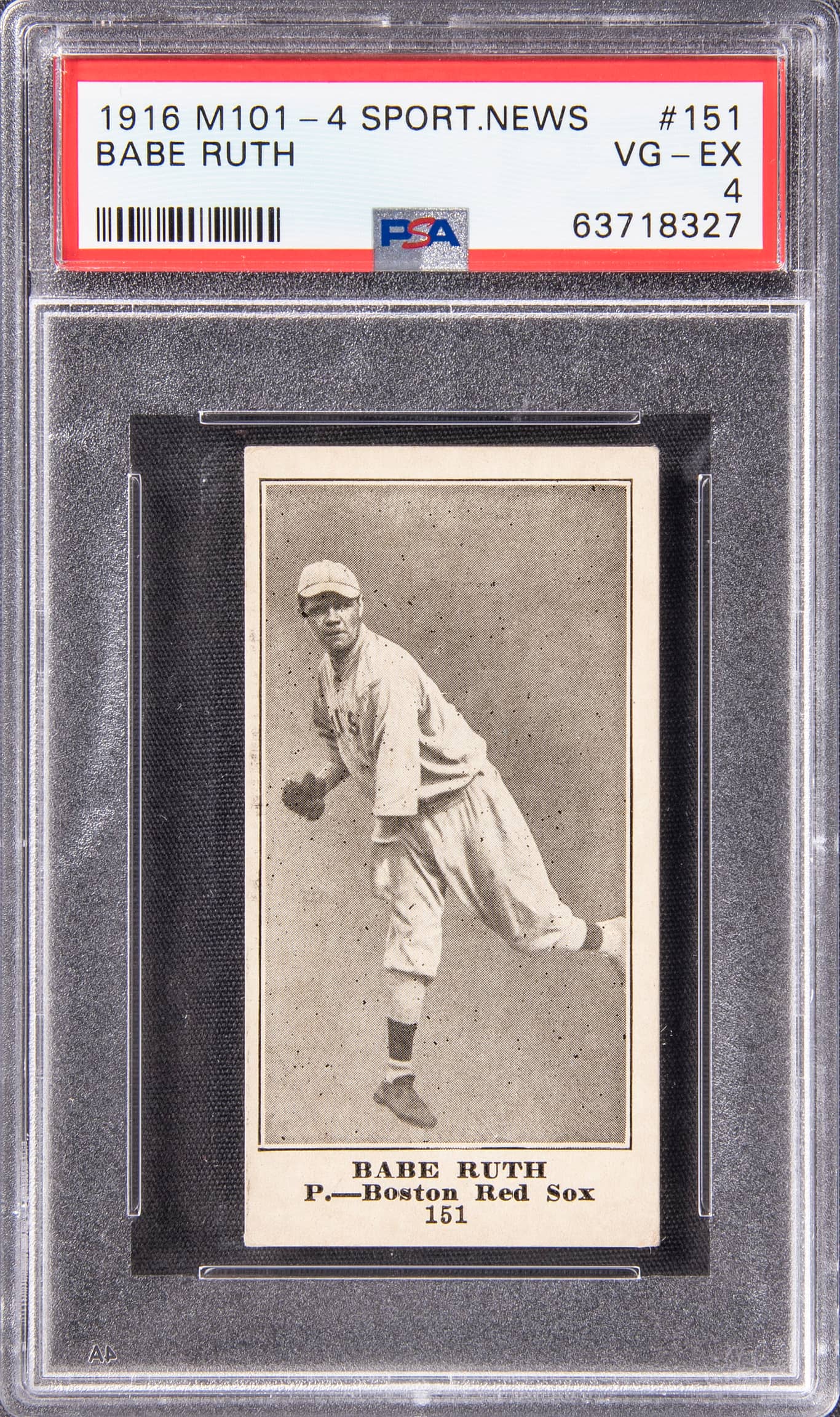 Goldin on Twitter: "Final Sale Price this Babe Ruth 1916 M101-4 Sporting News Card: $510,020 The highest price for this card in a PSA 4. https://t.co/jQLGmS06iV" / Twitter