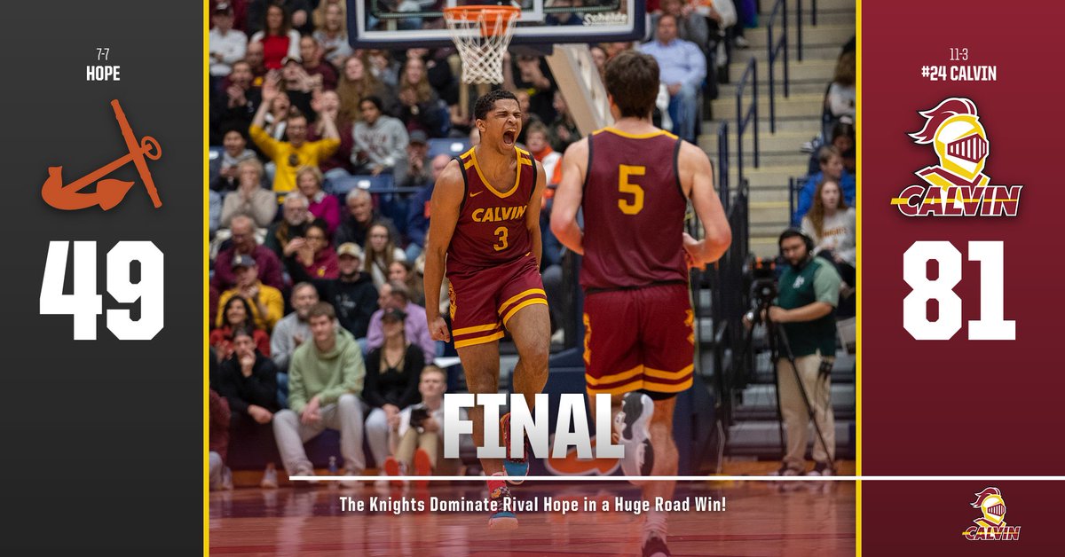 Calvin Knights (@calvinknights) on Twitter photo The Knights show their dominates as the beat Hope 81-49!
Uchenna Egekeze lead the way for <a href="/CalvinMensBball/">Calvin Basketball</a> with 23 points while Jalen Overway chipped in 16 points! #GoCalvin The Knights show their dominates as the beat Hope 81-49!
Uchenna Egekeze lead the way for <a href="/CalvinMensBball/">Calvin Basketball</a> with 23 points while Jalen Overway chipped in 16 points! #GoCalvin