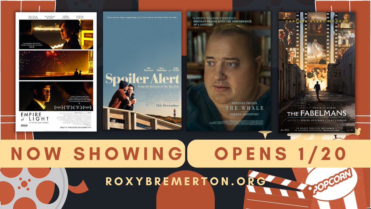 BremertonRoxy's tweet photo. 🎥 Now Showing: SPOILER ALERT &amp; EMPIRE OF LIGHT Coming Soon: EUGENIE JONES - https://t.co/DrkH0RLiS2 https://t.co/Eohh0mWysB
