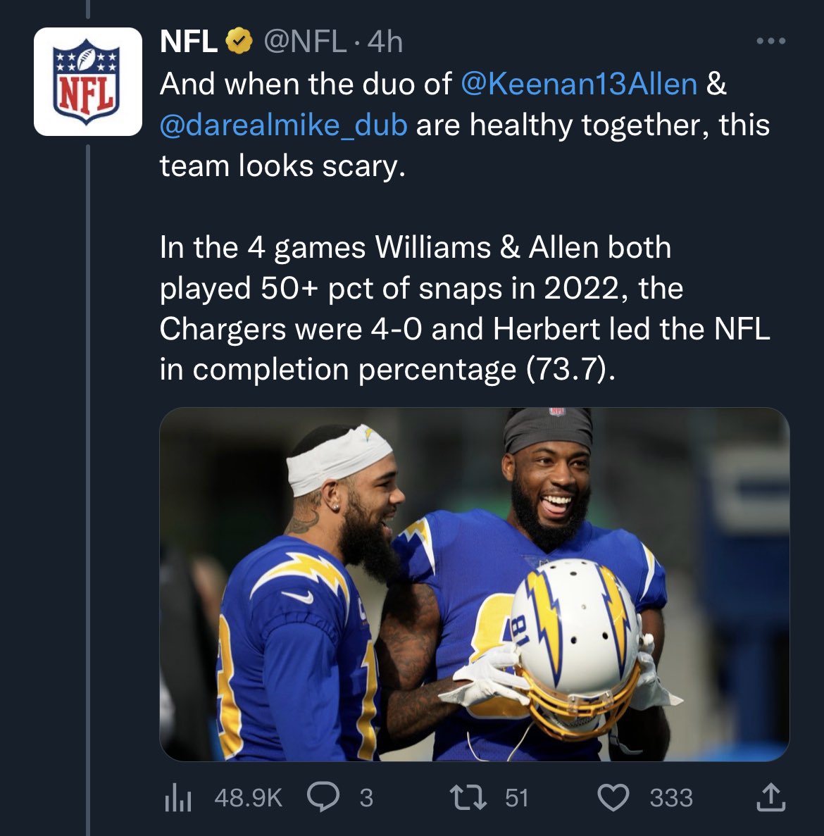 DotsNCuts's tweet image. “Justin Herbert has Keenan Allen and Mike Williams, why doesn’t he win more”