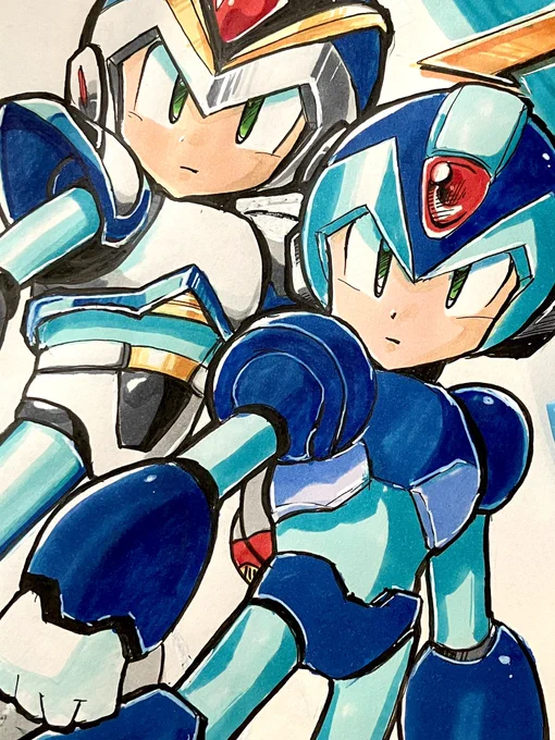 ロックマンX!初代の白アーマーが好きです。ダメージ受けた時のグラフィックが変わるのもすごい感動した思い出。白ベースの配色が素敵… 