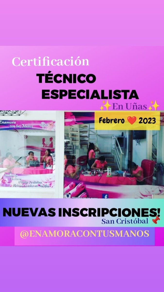 Acrigel_Spa's tweet photo. Inscripciones abiertas!!
Información vía WhatsApp+584169770488 / Cantv : 02763437558
Correo electrónico 📫 enamoracontusmanos@gmail.com
#CursoTecnicoEspecialistaUñas
#CursoUñasAcrilicas
#CursoPersonalizados
@ENAMORACONTUSMANOS https://t.co/j1SxnSCaZE