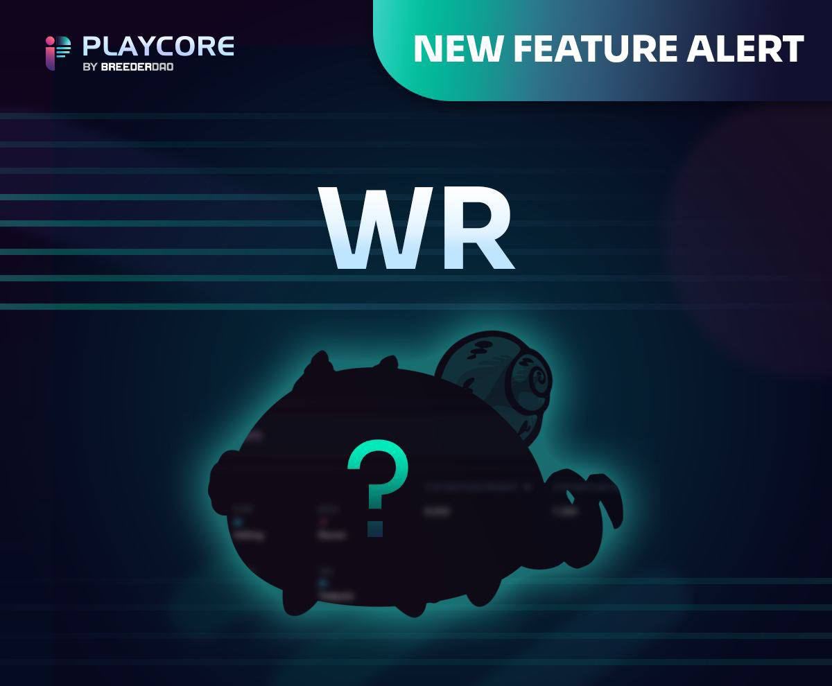 playcore_io's tweet image. Ready to level up your @AxieInfinity playing experience 🎮 ? Can you guess what #NewFeatureAlert we have in store for you? 👀 Comment ⬇️ on what you think ‘WR’ is and make sure to head over to ➡️ playcore.io/games/axieinfi… to be the first to find out 😱.