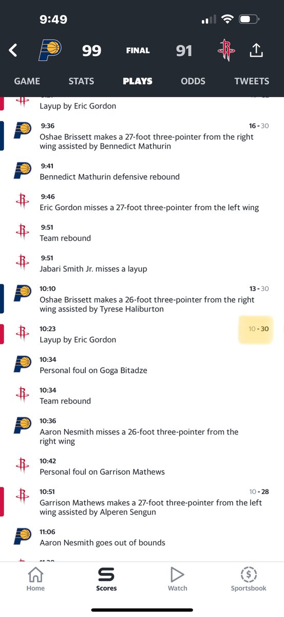 scotfree3's tweet photo. @MikeVorkunov False. Trailed by 20 in HOU in Nov before coming back to win. Another one tonight after being down 25. Maybe 2-58 https://t.co/s4nnOsI4EA