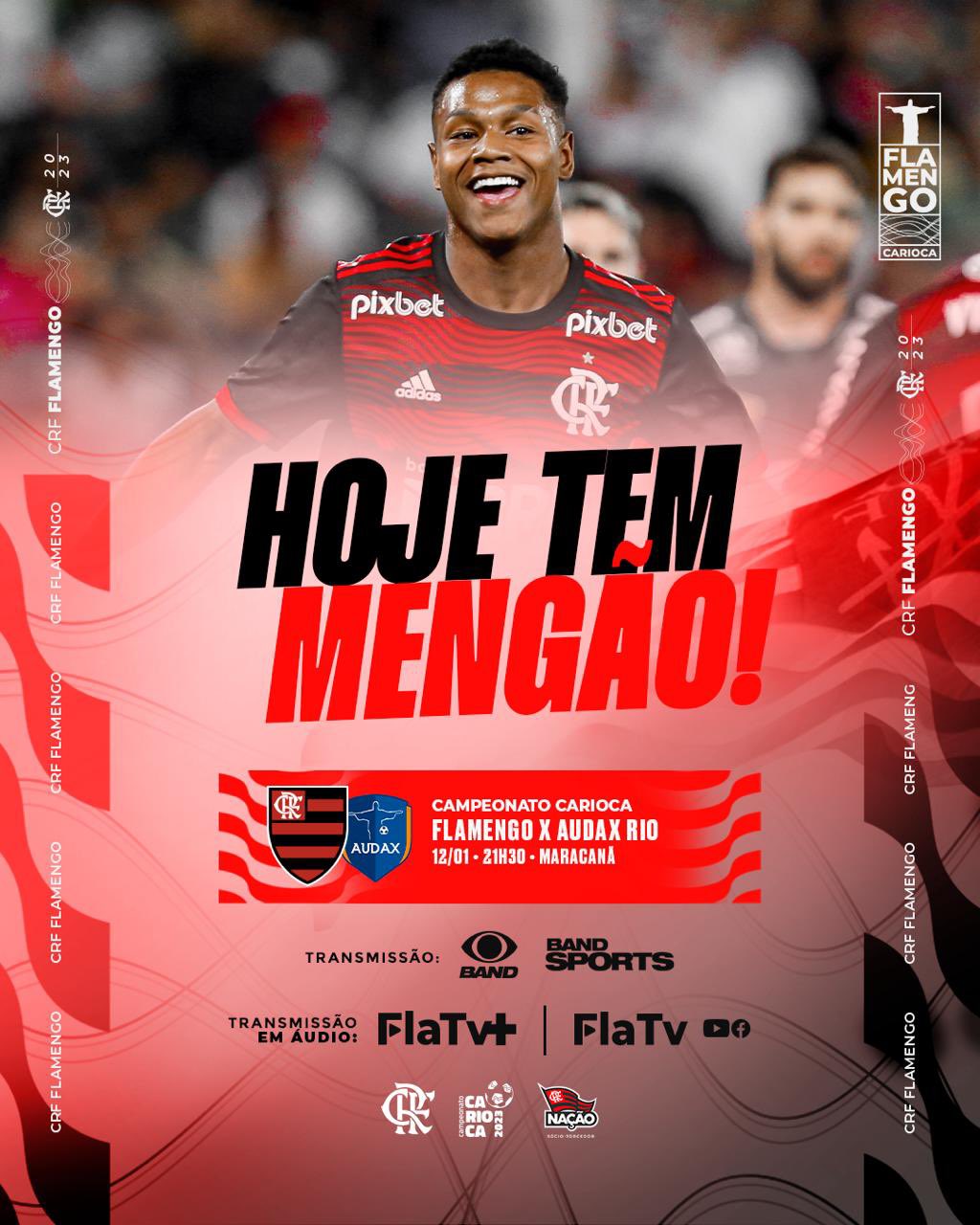 SAIU! Flamengo divulga escalação para jogo contra o Audax, pelo