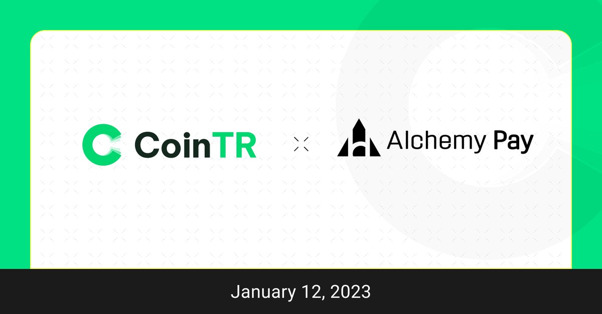 🎉We have joined forces with <a href="/AlchemyPay/">Alchemy Pay|$ACH: Fiat-Crypto Payment Gateway</a> for easy fiat-crypto onramp solution. 
🚀Now you can buy crypto for the best price with your preferred fiat payment methods on #CoinTR through #AlchemyPay’s onramp payment service.
✅Like, RT, Tag 3friends
🎁10 x Win 10USDT #Giveaway