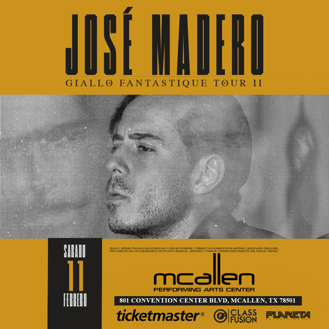 ClassMusic's tweet photo. El #GialloFantastiqueTourII de @jose_madero llega a McAllen, Texas 🇺🇸 

🎟️🎟️ en Ticketmaster: https://t.co/ohBPE1lT96 
➕ fechas y ciudades: https://t.co/3Yg2fH84Op https://t.co/SaFyJmiYsj