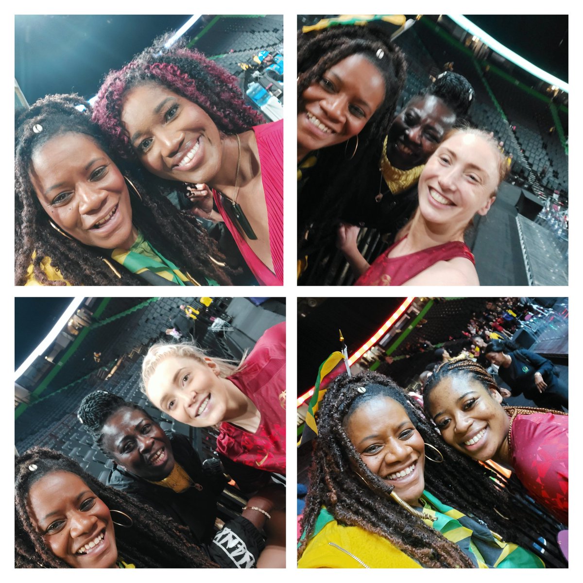 Hunter1_lj's tweet photo. @InTheChatTime @SkyNetball @EnglandNetball @NetballSL @telegraphwomen @CazJMMcCann @TheoDenise @Dinamarden1 @sachgrant @tonywriter1 @ttgameplan @NetballJamaica Great to grab word with one  😚of #MyLegends;Coach #ConneFrancis💚💛🖤 boy if you missed her playing days, you miss out💯% Great to catch up #NetballFamily and if you doubt me..look at the joy of  Sisters greet each other  @EboniBChambers 🌹&amp; @GevaMentor 🌹 https://t.co/2SCydeSbsO