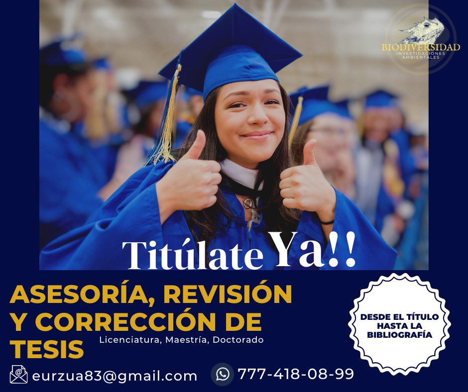 TITULATE YA ‼️
No dejes pasar más tiempo.
APROVECHA 🧠
ASESORÍA PERSONALIZADA PARA TU TESIS ✅
📩 eurzua83@gmail.com
📞 777-418-08-99

ELABORACIÓN DE PROTOCOLOS DE INVESTIGACIÓN, DESARROLLO, RESULTADOS, ANÁLISIS ESTADÍSTICO, DISCUSIÓN, CONCLUSIONES Y BIBLIOGRAFÍA.

#tesis #Mexico