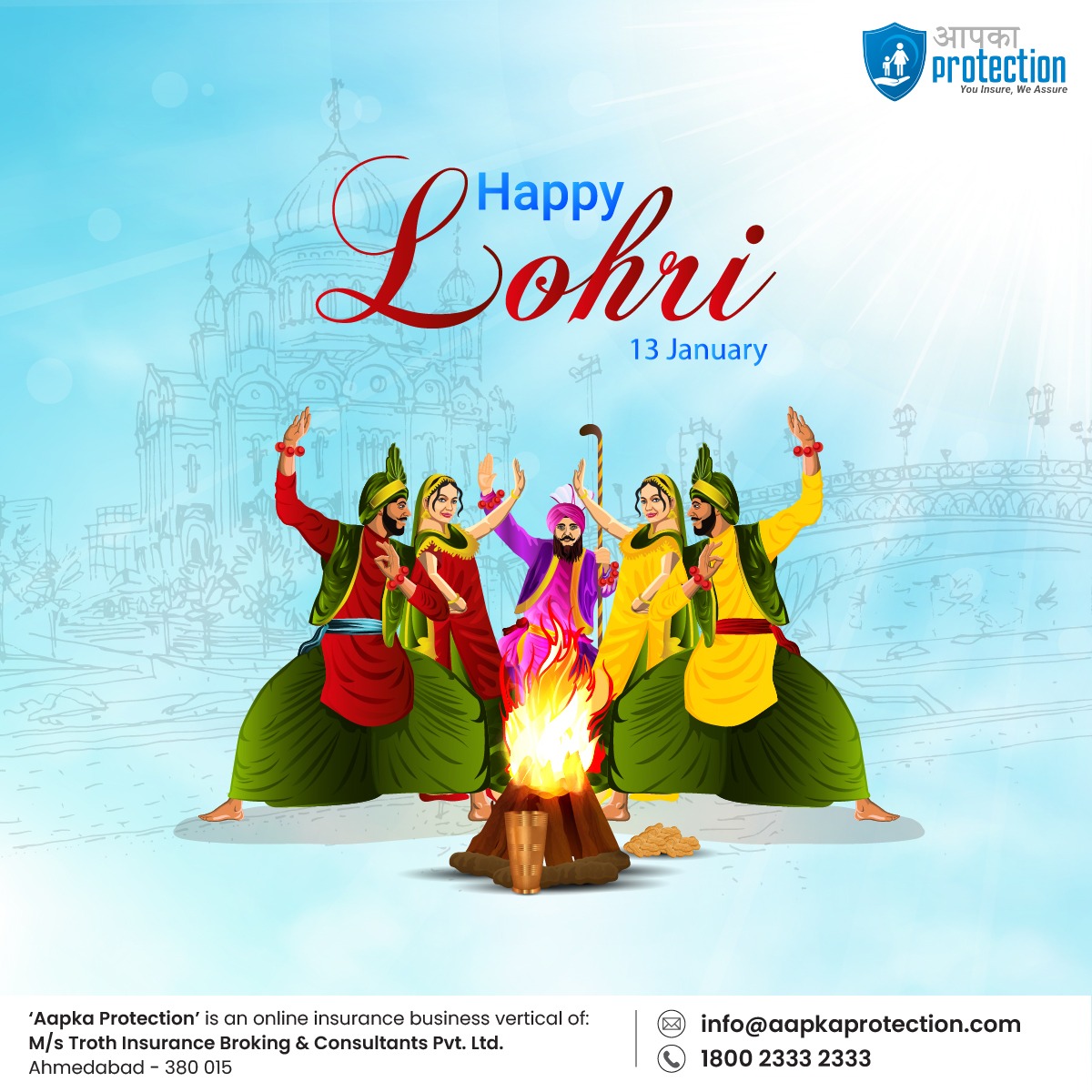 AapkaProtection's tweet photo. In the divine light of happiness, may this
Lohri bring positivity and glory to you and your family.
Stay blessed and keep shining. Happy Lohri!
#lohri #festival #happylohri #indianfestival #celebration #insurancebroker
#aapkaprotection #trothinsurance
#trothinsurancebrokerspvtltd https://t.co/NPykmpCXe3