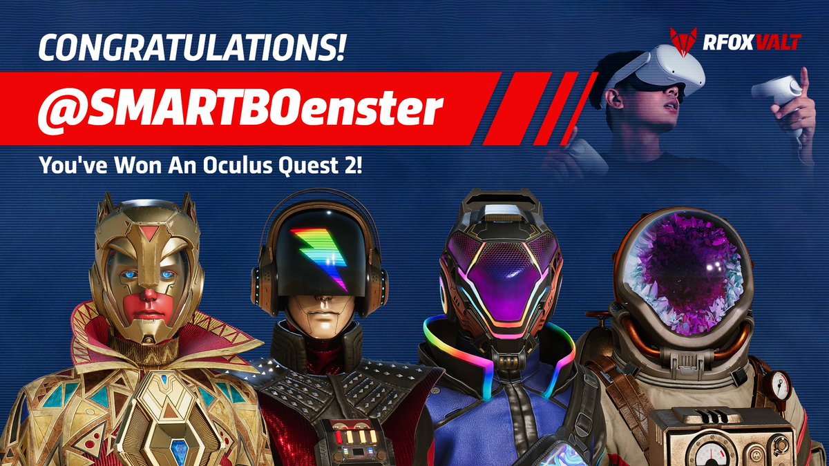RFOX_VALT's tweet photo. It's never too late to give out Christmas presents! 🎄
Congrats to the winner of our Retweet & Win an Oculus Quest 2 contest, @SMARTBOenster!
Shoutout to our #OGFlex winners for sharing their awesome OG CitiXens, @teddytorreto &
@Surfcoach_ETH!
#rfox #Metaverse #NFTCommunity https://t.co/tOJMXjdvQ6