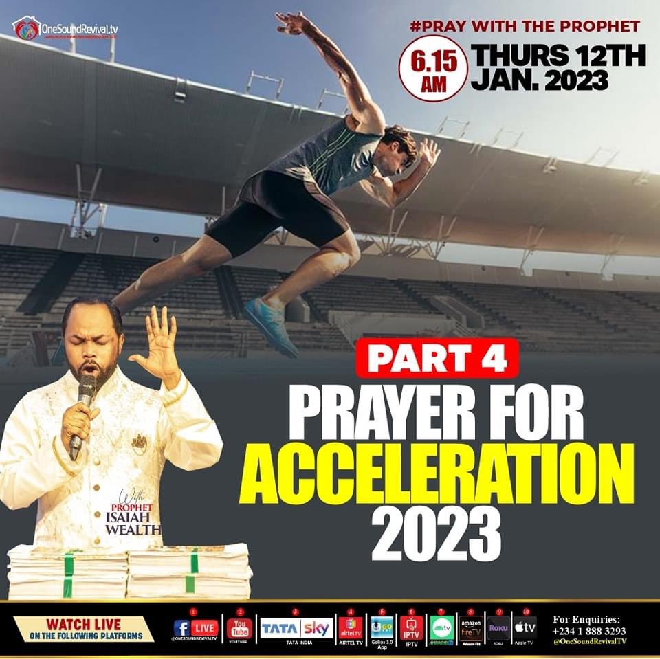 MMichaels_'s tweet photo. Join Prophet Isaiah Wealth for Part 4 of Prayer For Acceleration 2023 this Thursday 12th January 2023 on Facebook and YouTube @ OneSound Revival TV at 6:15AM GMT+1
#onesoundrevivaltv
#prophetisaiahwealth
#praywiththeprophet
#newyear2023
#Acceleration
#fulfilment
#promise https://t.co/jXjJqQdruK