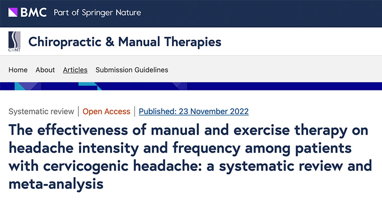 GlobalEd_chiro's tweet photo. We are pleased to announce that the Paper of the Month - November 2022; the effectiveness of manual and exercise therapy on headache intensity and frequency among patients with cervicogenic headache has just been added to GEN-C. @ChiroAustralia @ECUchiropractic @royalcolchiro https://t.co/OnmTsiR1El