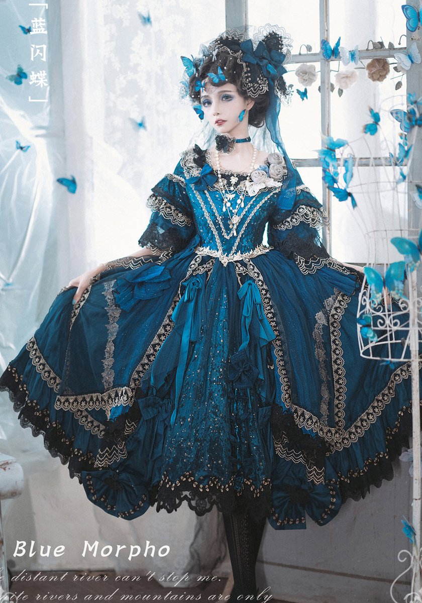 LolitaWardrobe's tweet photo. 『☆Blue Morpho☆ Short Version Lolita OP Dress』 Worn Photos

◆ Dress's Shopping Link >>> https://t.co/FPv7yjozSi https://t.co/BebNE9yjyR