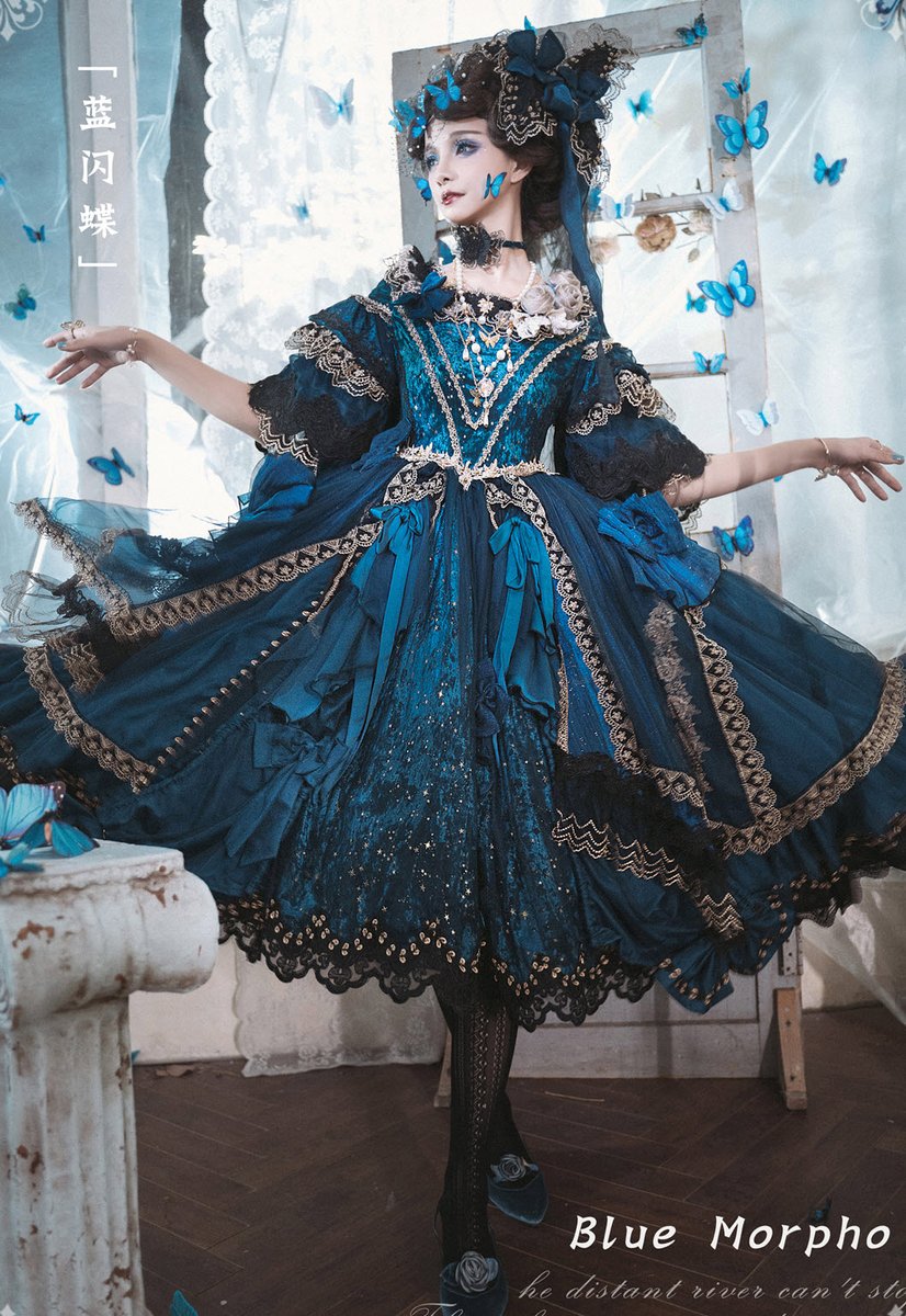 LolitaWardrobe's tweet photo. 『☆Blue Morpho☆ Short Version Lolita OP Dress』 Worn Photos

◆ Dress's Shopping Link >>> https://t.co/FPv7yjozSi https://t.co/BebNE9yjyR