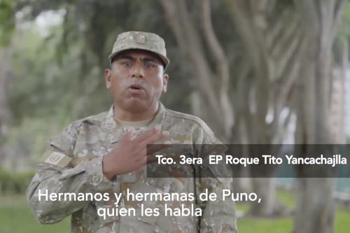 Agencia_Andina's tweet photo. Técnico del Ejército dirige mensaje de paz a sus hermanos aymaras 👉 https://t.co/AjcM0sYm3J

📌 Exhorta a no seguir enfrentándonos peruano contra peruano. https://t.co/8Hd5tCelUI