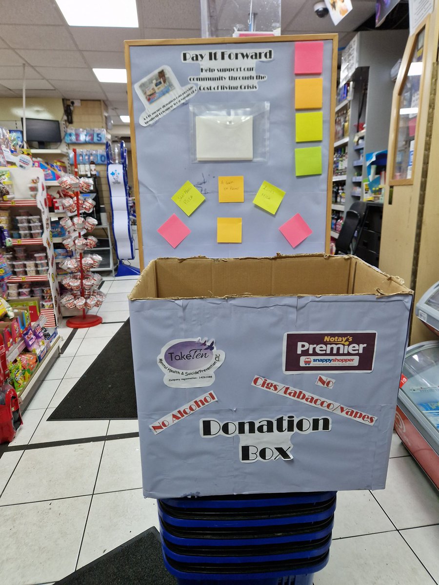 Drop in to Notays shop ...we have our pay it for ward board and item collection box
Making a different kind of difference, bridging the gap and supporting those who are so easily forgotten 💜