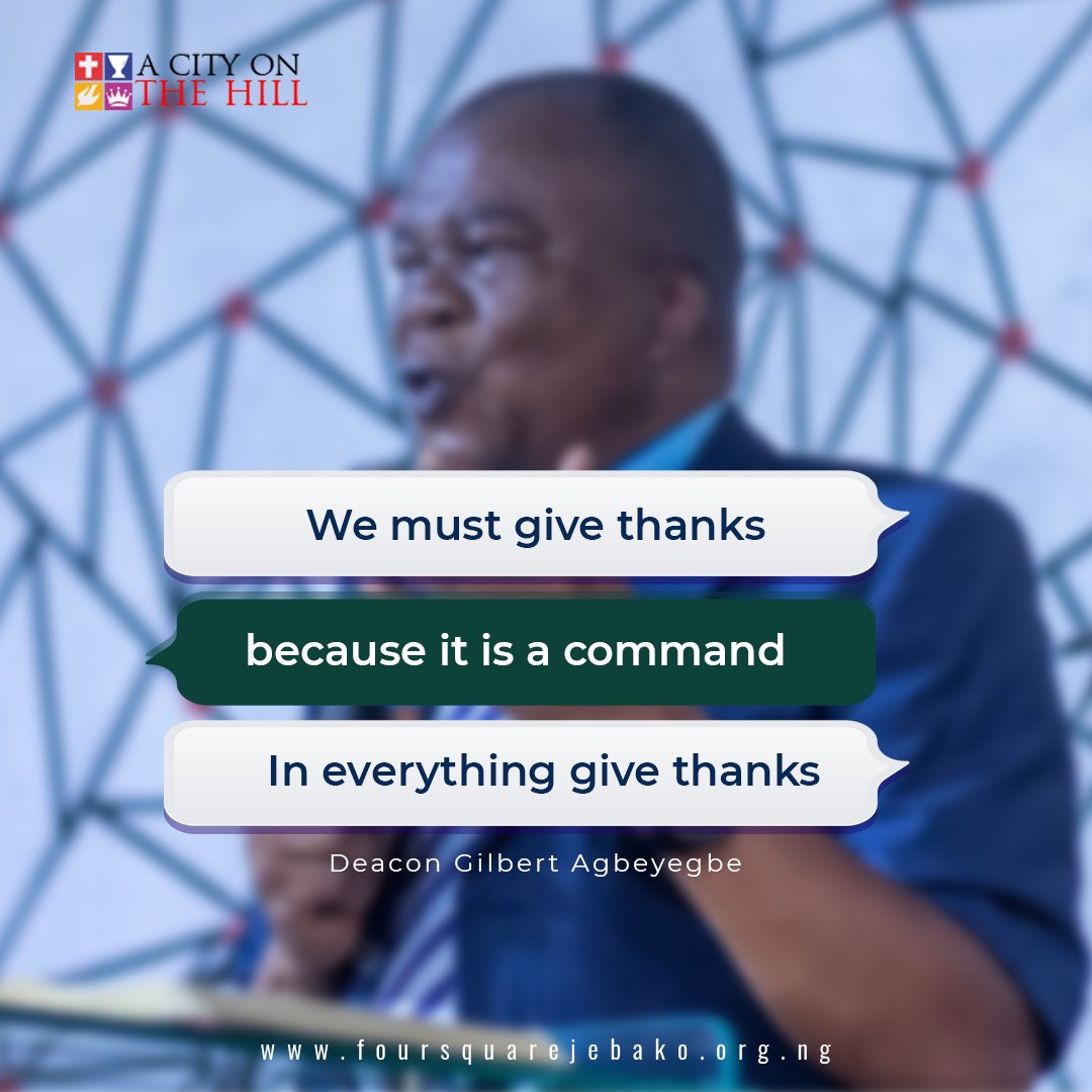 Foursquarejeb's tweet photo. Let's remind ourselves of one of the Commands we were admonished to Obey on Sunday....
"We must give Thanks because it is a command. In everything, give thanks". - Deacon Gilbert Agbeyegbe.
- 1 Thessalonians 5:18.
#Foursquarejeb #divinemultiplication #Thanksgiving https://t.co/49V63jGUfq