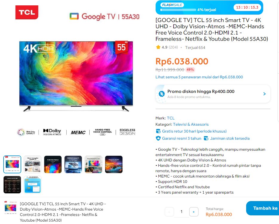 Ada yang mau 100 ribu?! 𝑵𝑲𝑲𝑪𝑯𝑰 yuk, Nanti Kita Kasih Cepek Hari Ini! 

- REPLY dgn sebut judul FILM Indonesia
- FOLLOW aku + RT LIKE tweet ini
- Pemenang acak

Nonton di TV segede gini, bayarnya cukup setengahnya aja nih! blibli.app.link/tcl-bw #BlibliPEL