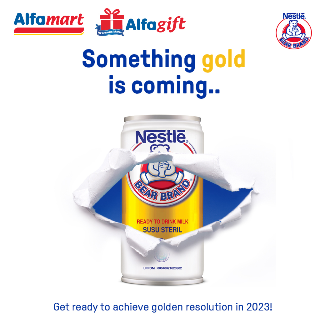 alfamart's tweet photo. Get Ready!! Something Gold is coming . . . .πππ
Buat bantu capai resolusi terbaikmu di Tahun 2023 ini Bear Brand siap banget kasih yang terbaik setiap hari.
siap - siap dapatkan di #Alfamart terdekat dan juga #Alfagift ya
#MyGoldenResolution https://t.co/cCAotKLN2y