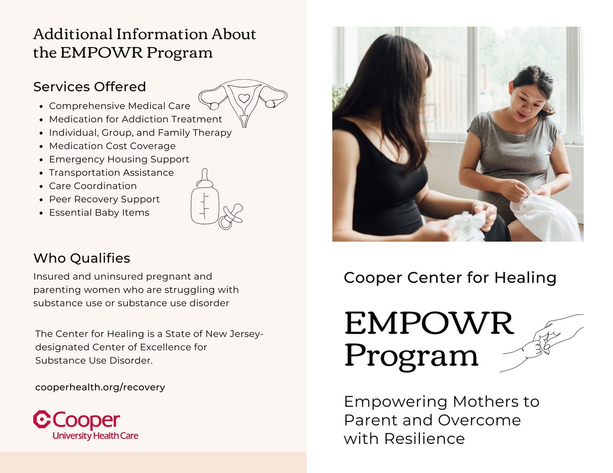our Cooper Center for Healing #EMPOWR team promotes dignity for all pregnant and parenting women experiencing substance use. both insured and uninsured patients are welcome always. #NurtureNJ #EndTheStigma #TreatAddictionSaveLives 🖐🏽💞 cooperhealth.org/recovery