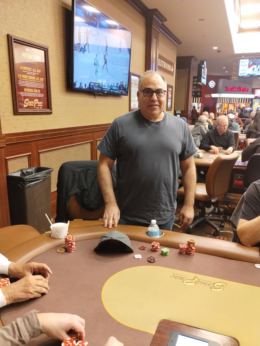 SPPokr's tweet photo. 🔥🔥🔥🔥 Hot, Hot, Hot Card Daze hits again!!!!!! Jeffrey flopped Quad AA's for $1,000. Come every day in January for your chance to win. @southpointlv #hotcard #promotion https://t.co/17gKDLwh5Q