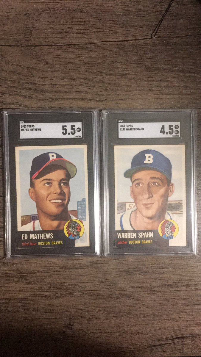 garrettmstrs's tweet photo. @CardsStory Mathews- $275
Spahn- $200
$450 for both https://t.co/Oq7blc0tAX