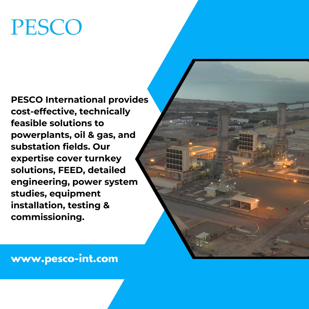 PescoInternati1's tweet photo. PESCO International provides cost-effective, technically feasible solutions to powerplants, oil &amp; gas, and substation fields. 

For more visit: https://t.co/lsae9t4NCz https://t.co/qp7I98ldFE