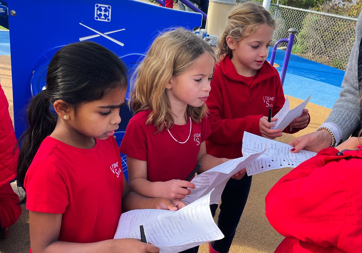 VillageSchool's tweet photo. First graders went on a fabulous field trip today to three different parks in the Malibu area; investigates playgrounds to assess inclusive and accessible features like ramps, interactive games, various types of slides, Braille, and more! 

#villageschool #palisadianpost https://t.co/EDgZzGvQCZ