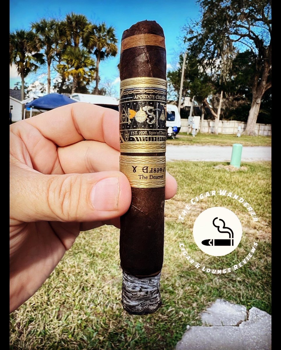 JWCigarWanderer's tweet photo. Apostate Cigars The Deseret, 5 1/4x54 (Robusto). This beautiful medium to full-bodied stogie sports a dark brown, oily wrapper with multiple decorative light brown bands, one at the head and three at the foot. https://t.co/DkTf5yBd7e