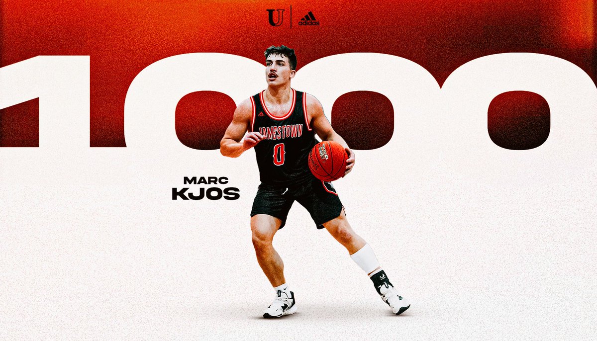 Jamestown_MBB's tweet photo. 𝙈𝙞𝙡𝙚𝙨𝙩𝙤𝙣𝙚 𝙖𝙘𝙝𝙞𝙚𝙫𝙚𝙙.

Marc Kjos surpassed the 1,000 point mark in tonight’s win. Kjos is now the only player in Jimmie Basketball 𝙝𝙞𝙨𝙩𝙤𝙧𝙮 with over 1,000 points and 400 assists!

#JimmiePride | #LeadThePac https://t.co/vn9zgXkaYB