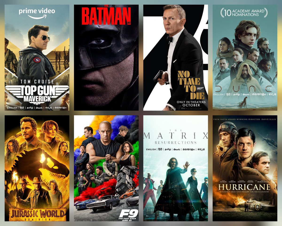 Kannada Dubbed Hollywood Movies On Prime Video:
#TopGunMaverick
#TheBatman
#NoTimeToDie
#Dune
#JurassicWorldDominion
#F9TheFastSaga
#TheMatrixResurrections
#Hurricane 

#KannadaDubbed #KannadaDubbedOnOTT