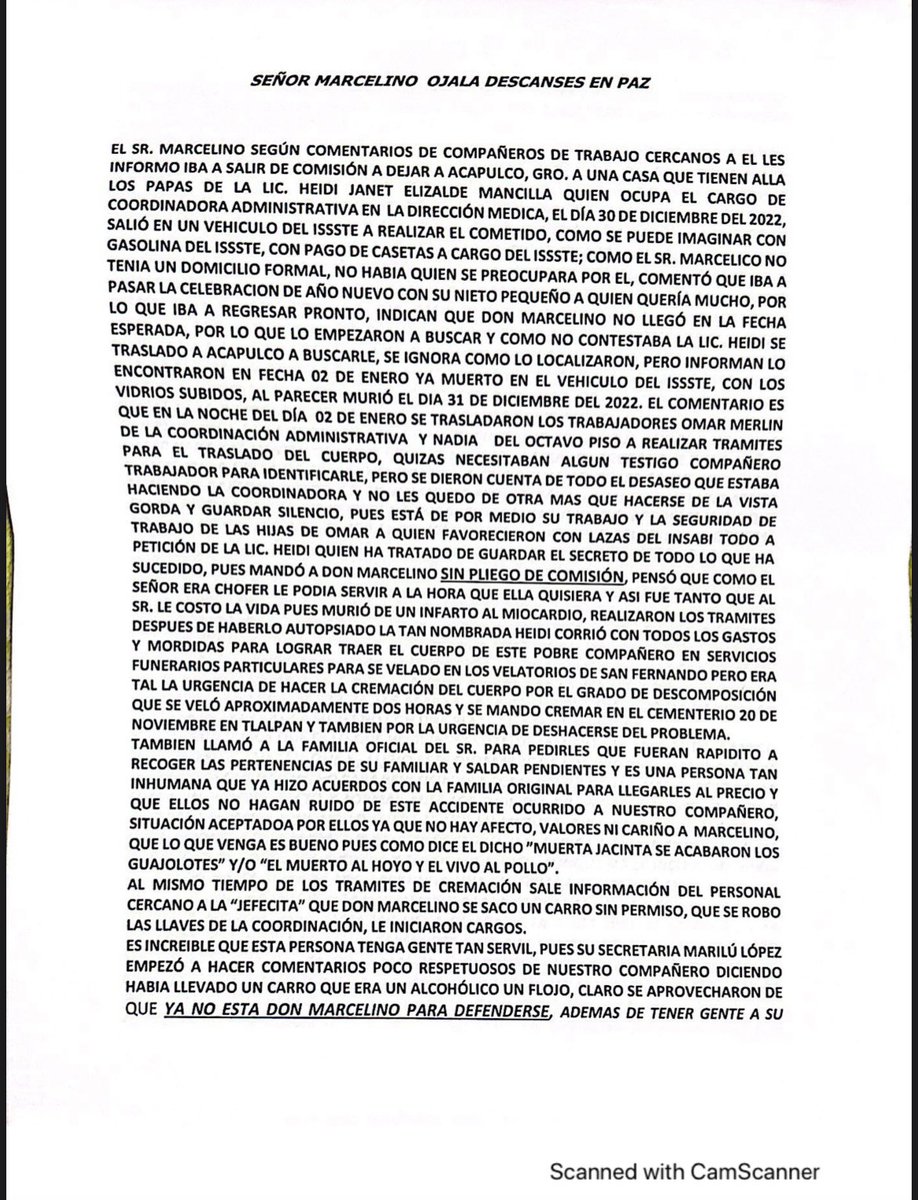 IsssteCombate's tweet photo. Compren dólar dicen, pero mejor hay que tener dignidad. Circula un manifiesto donde revelan el modus operandi del @ISSSTE_mx en las oficinas De San Fernando #ISSSTECorrupto #CuelloBlanco #Corrupcion #EsPorMarce @drpedrozenteno @jaimejourno @4T_ISSSTE @irlandamaya @soldadoISSSTE https://t.co/kg2N923l2b