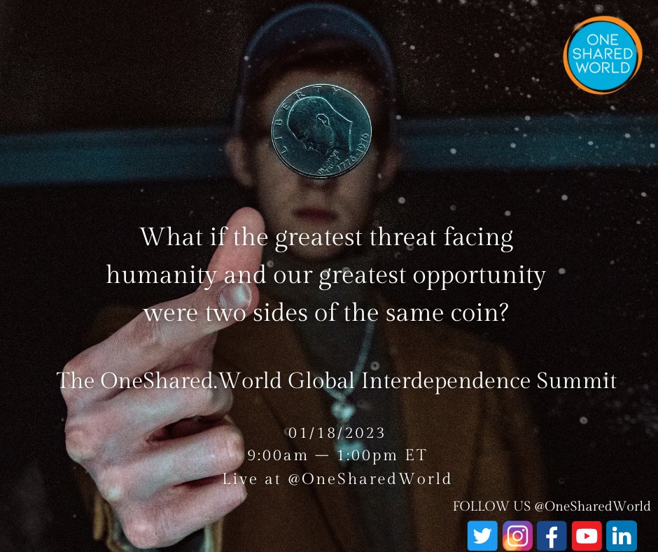 OneSharedWorld's tweet photo. Don't miss next week our annual #OneSharedWorld Summit - "Rise or Fall Together: Intergenerational
Collaboration for an Interdependent World".
Join us, registration is free! https://t.co/RqptiXGEWH
#Interdependence https://t.co/gHnhTRLkcx